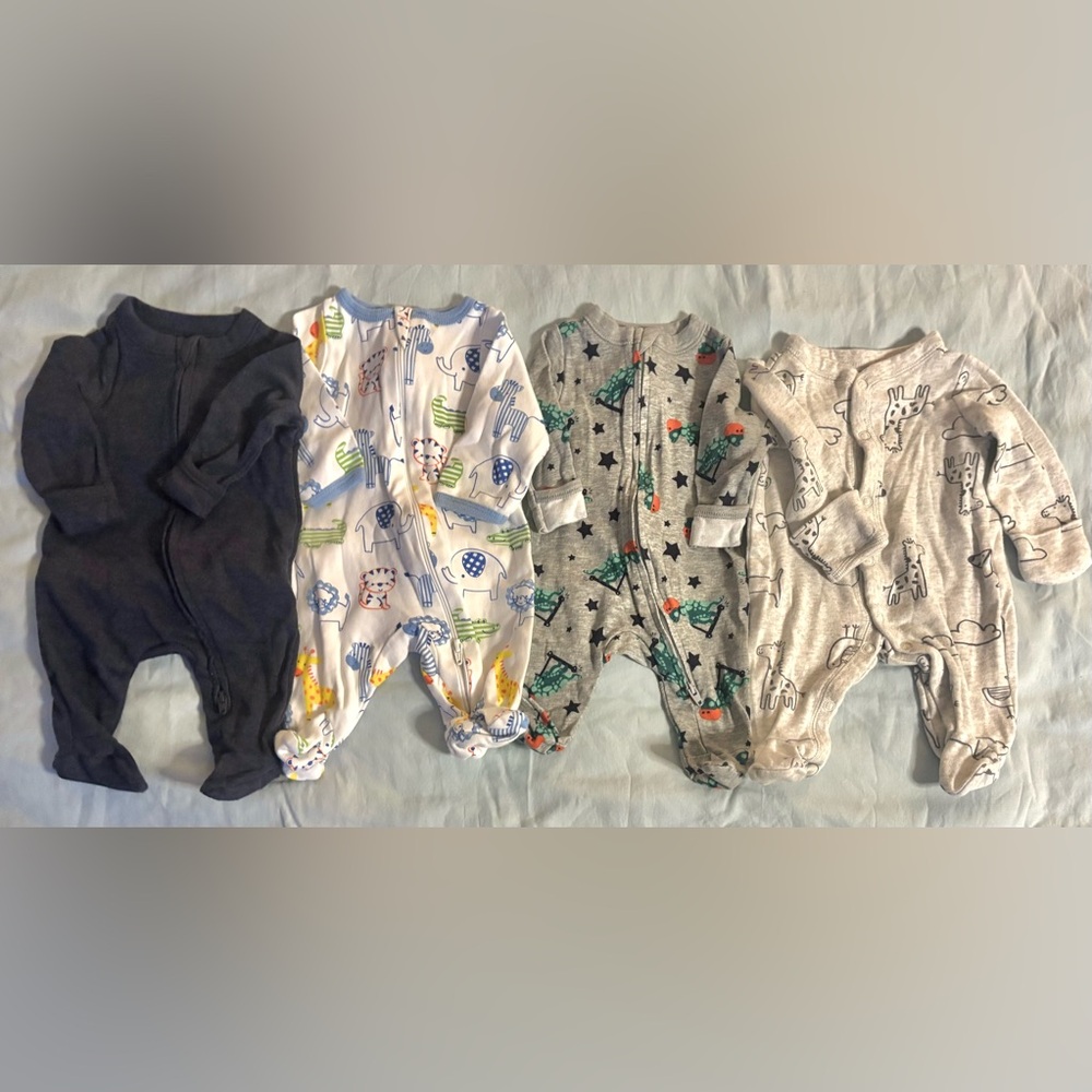 Set of Newborn Footed Pajamas